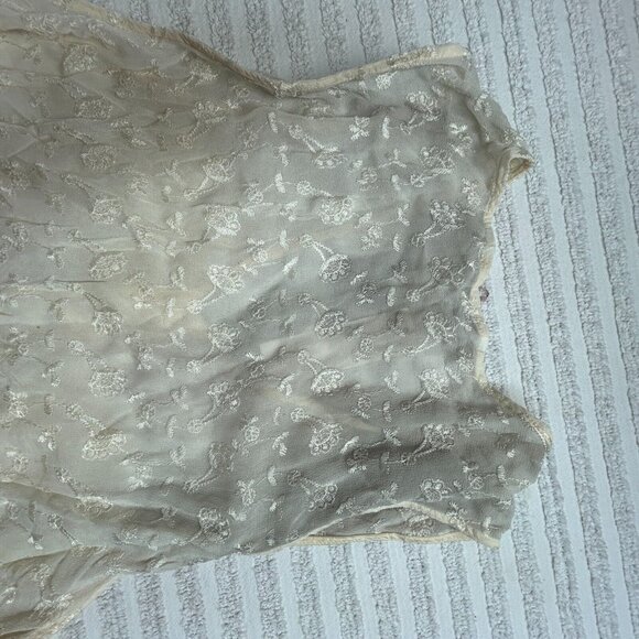 Christy Allen Womens Top Large Ivory Blouse Sleeveless Embroidered Floral NWT - Picture 10 of 10